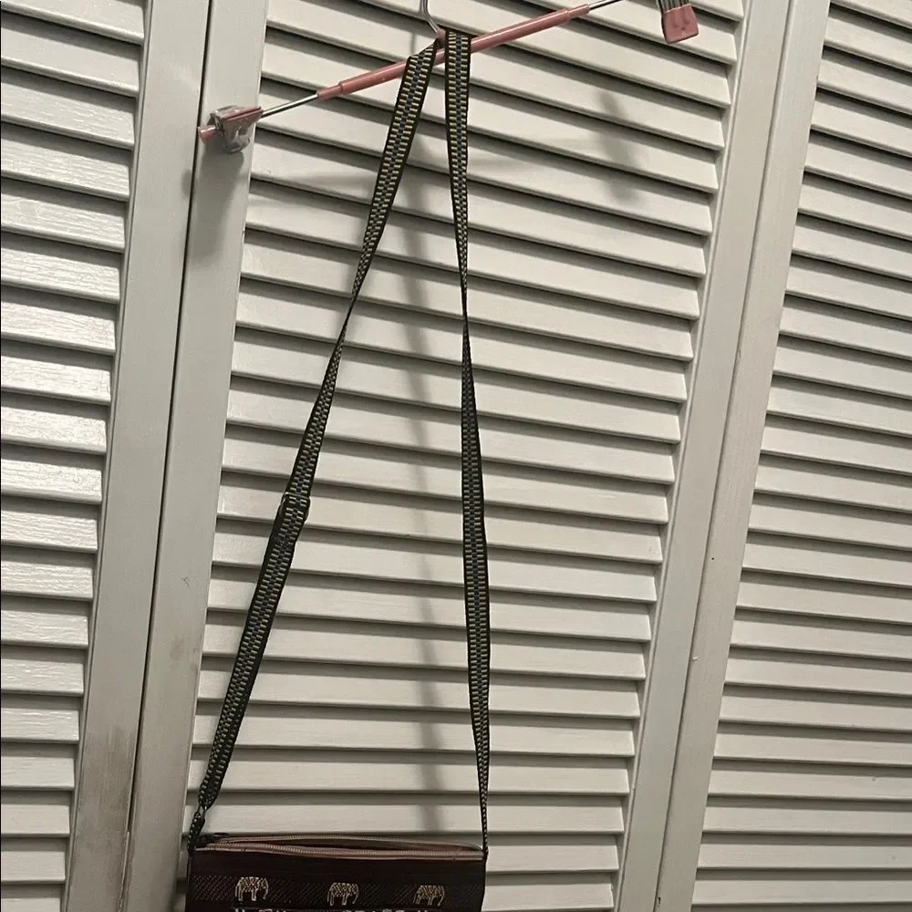 #0976+Elephant Patterned Maroon Crossbody Bag